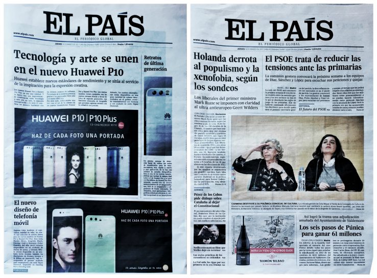 El Paísen gaurko bi azalen 7 ezberdintasunak