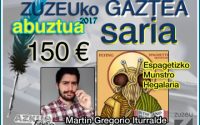 Martin Gregorio Iturraldek irabazi du abuztuko Zuzeu Gaztea Saria