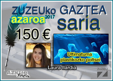 Laura Ilardiak eskuratu du azaroko Zuzeu GAZTEA Saria