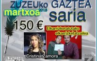 Cristina Zamorak eskuratu du martxoko Zuzeu Gaztea Saria