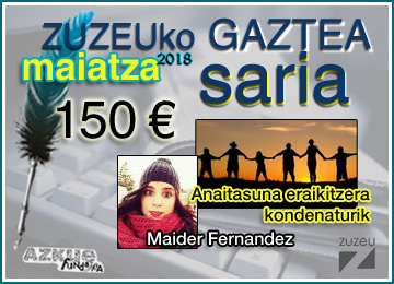 Maider Fernandezek erdietsi du maiatzeko Zuzeu Gaztea Saria