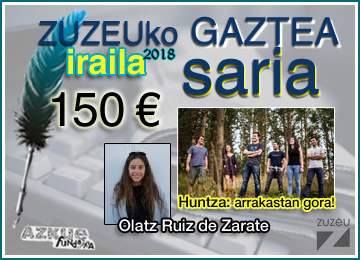 Olatz Ruiz de Zaratek irabazi du iraileko Zuzeu GAZTEA Saria