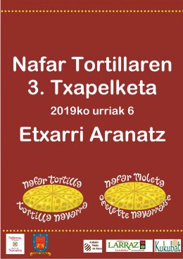 Nafar Tortillaren III. Txapelketa urriaren 6an Etxarri Aranatzen