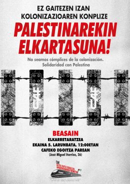 CAFeko zuzendaritzari Jerusalen hiriko tranbiaren proiektuan parte-hartu ez dezan eskatzeko elkarretaratzea