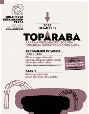 TopAraba, Arabako euskal kulturaren sormena sustatzeko Oihanederrek proposatzen duen egitasmoa