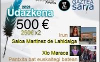 Saioa Martinez de Lahidalgak eta Xio Maracak irabazi dute Udazkeneko Zuzeu Gaztea Saria
