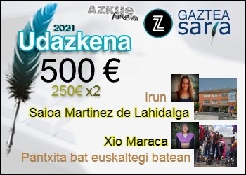 Saioa Martinez de Lahidalgak eta Xio Maracak irabazi dute Udazkeneko Zuzeu Gaztea Saria