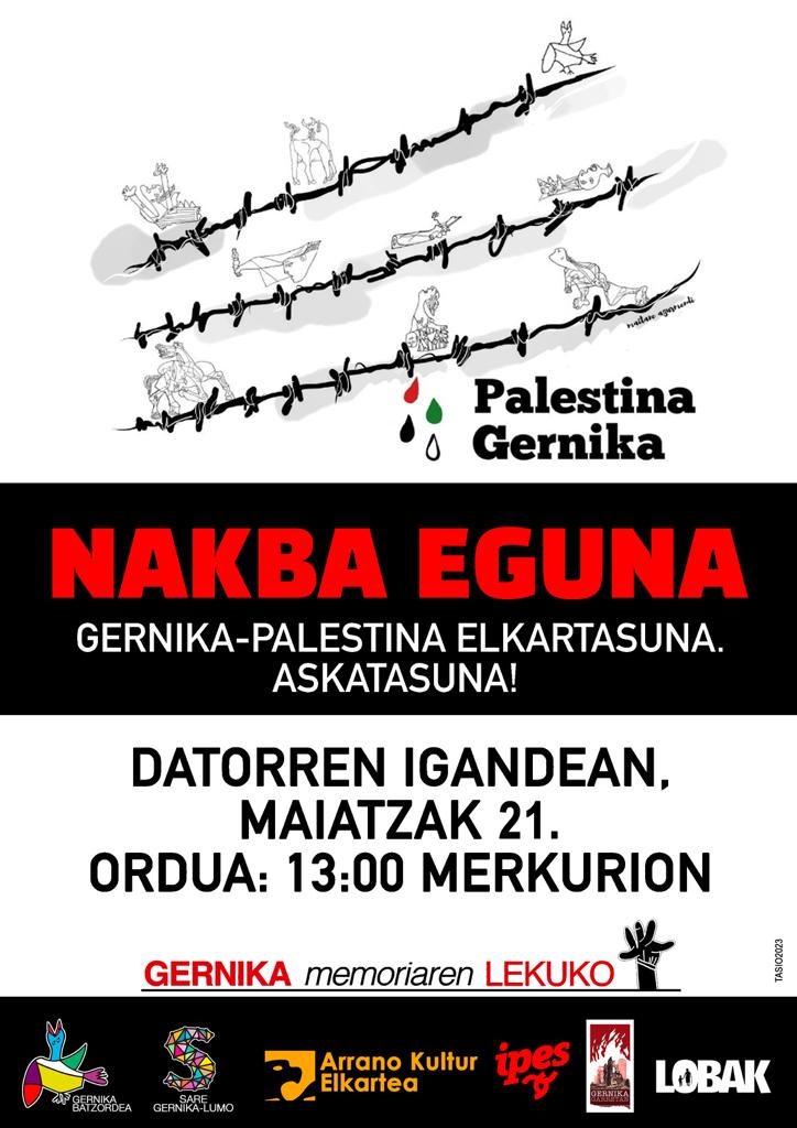 Gernika-Palestina. Elkartasuna. Askatasuna! Nakba, 75 urte