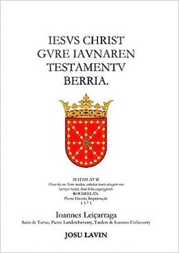 IESVS CHRIST GVRE IAVNAREN TESTAMENTV BERRIA Tapa