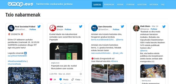 Umap hil da, akabo Twitterreko euskarazko biltegia