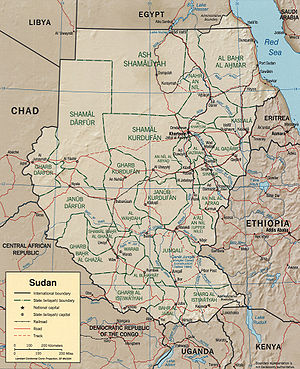 Sudango gaur arteko mapa